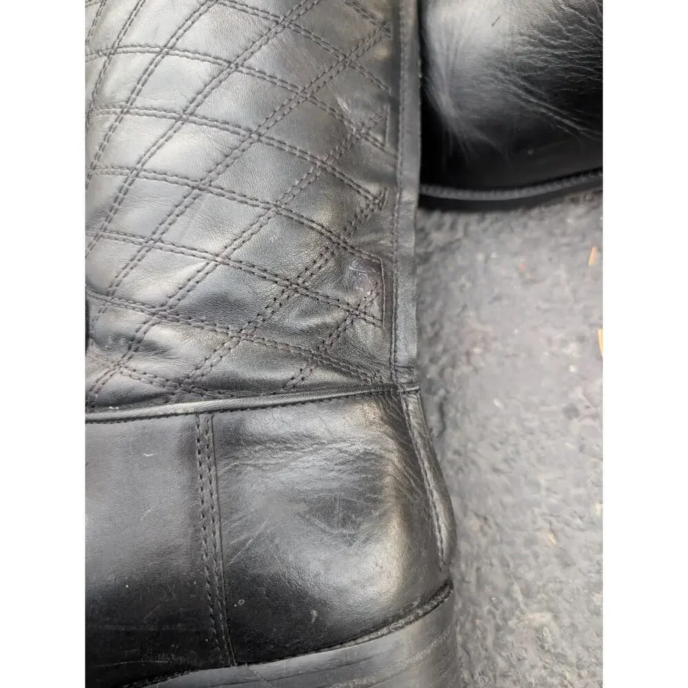 Tory Burch Claremont Quilted Leather Riding Boots Womens Size 8 Equestrian‎